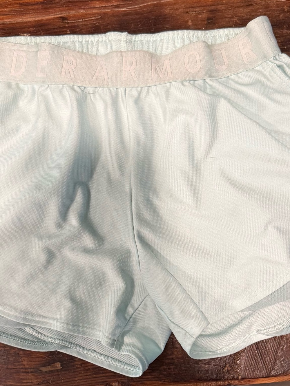 Under Armour Women's Light Blue Elastic-Waist Athletic Shorts